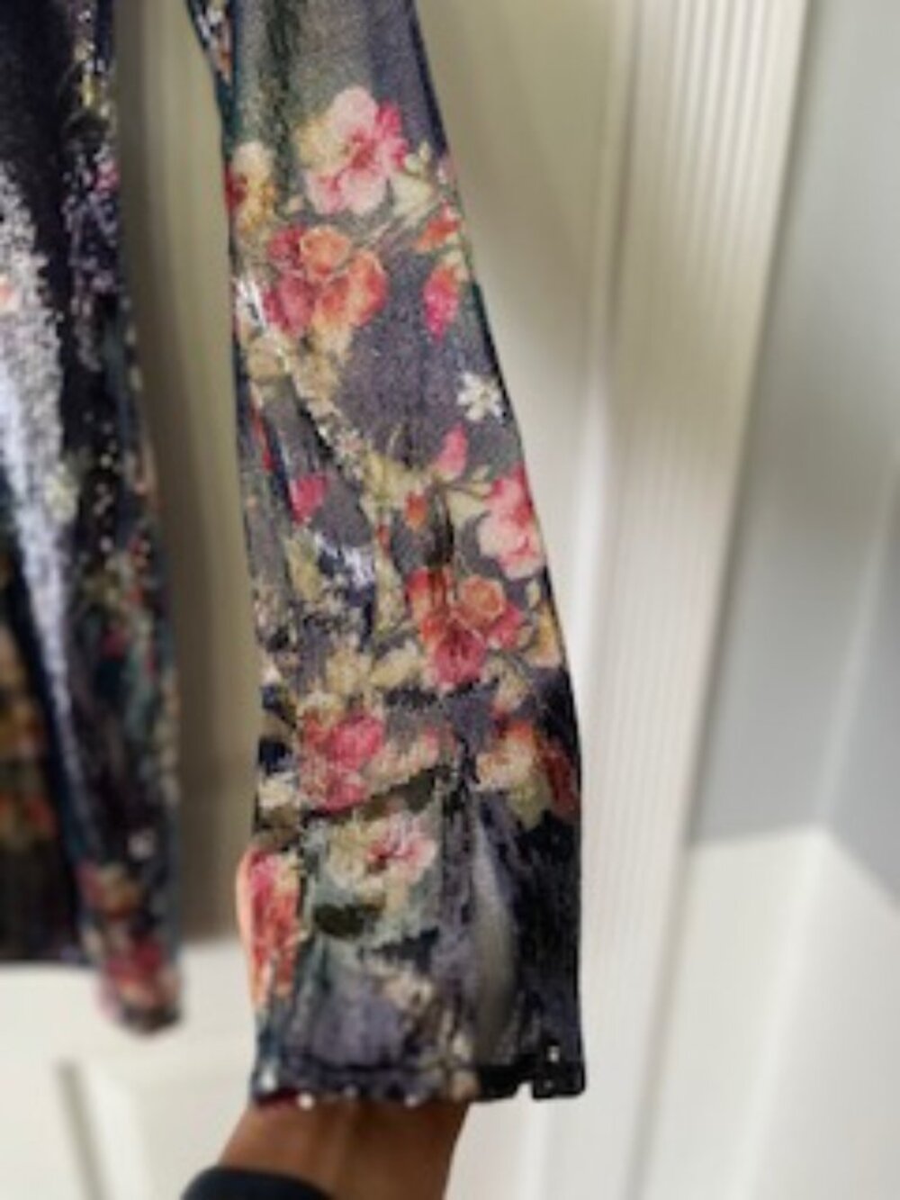 Amanda Uprichard "Ayla" mini dress, floral on dark blue background, size M.